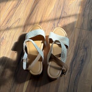 Beige and Brown Sandals